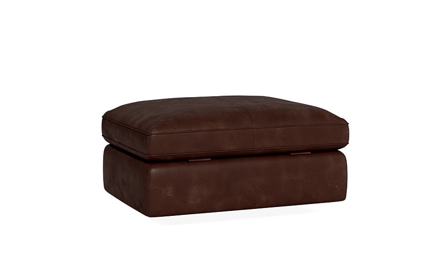 James Leather Square Ottoman with Storage Option - Image 2
