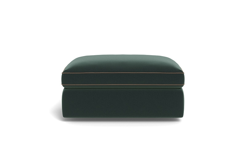 James Rectangle Ottoman with Contrast Piping and Storage Option - Image 0