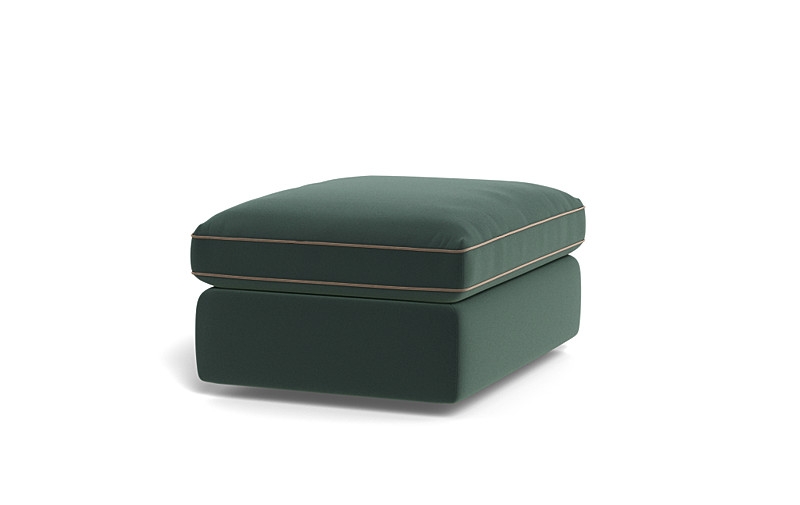 James Rectangle Ottoman with Contrast Piping and Storage Option - Image 1