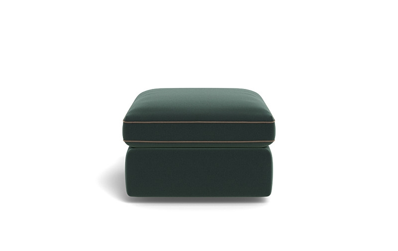 James Rectangle Ottoman with Contrast Piping and Storage Option - Image 2