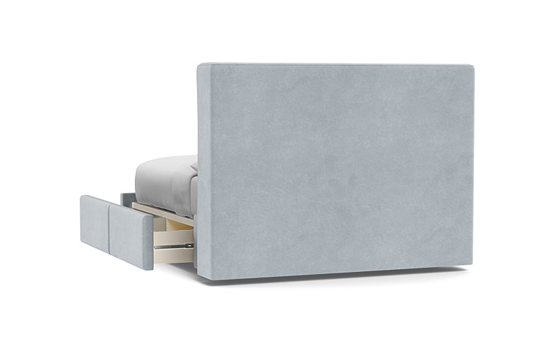 Graham Upholstered Queen Bed with Storage | Sterling Performance Velvet | 55" Headboard - Image 3