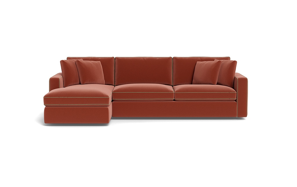 James 3-Seat  Chaise Sleeper Sectional with Contrast Piping - Image 0