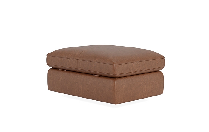 James Leather Square Ottoman with Storage Option - Image 4