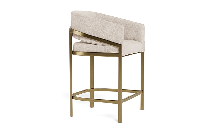 Mina Metal Framed Upholstered Stool - Image 2