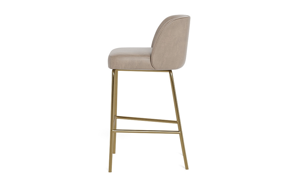 Graham Leather Metal Framed Upholstered Bar Stool - Image 1