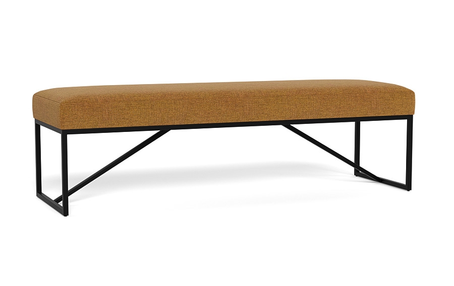 Otto Bench - Decide Later fabric - Matte Black Otto Bench Leg - 60" - Image 2