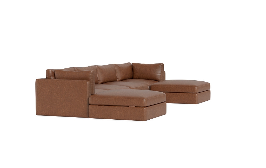Tatum Leather Modular U-Chaise Sectional - Image 4
