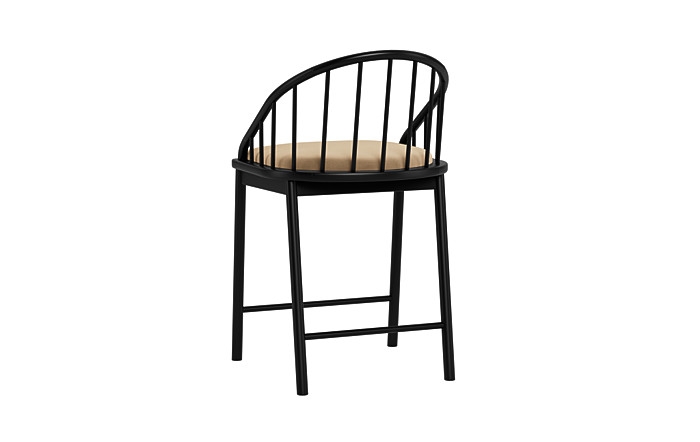 Alten Wood Framed Upholstered Seat Counter Stool - Image 1
