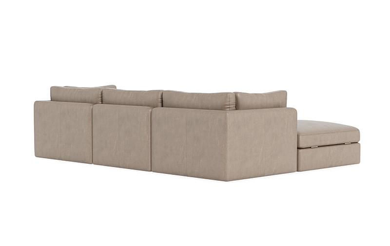 Tatum Leather Modular 3-Seat Chaise Sectional - Image 3