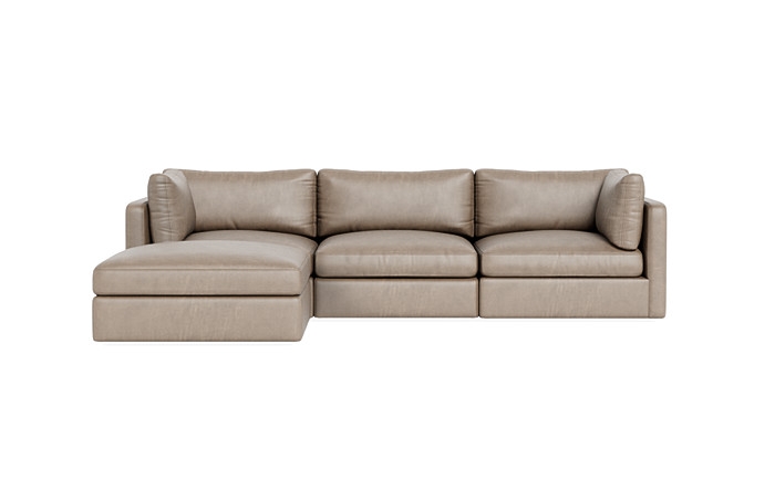 Tatum Leather Modular 3-Seat Chaise Sectional - Image 0