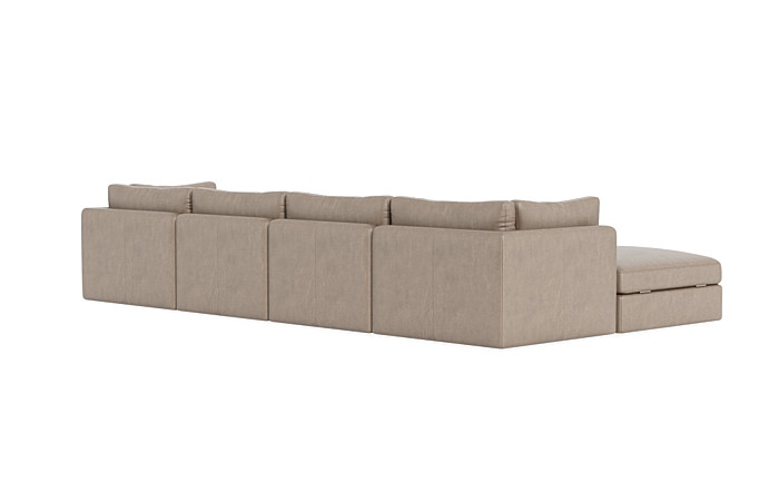 Tatum Leather Modular 4-Seat Chaise Sectional - Image 4