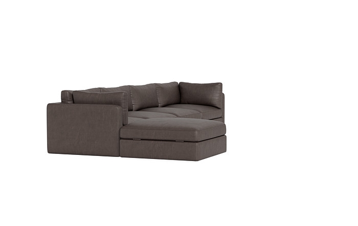 Tatum Leather Modular 4-Seat Chaise Sectional - Image 2