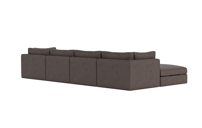Tatum Leather Modular 4-Seat Chaise Sectional - Image 3