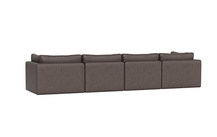 Tatum Leather Modular 4-Seat Chaise Sectional - Image 1