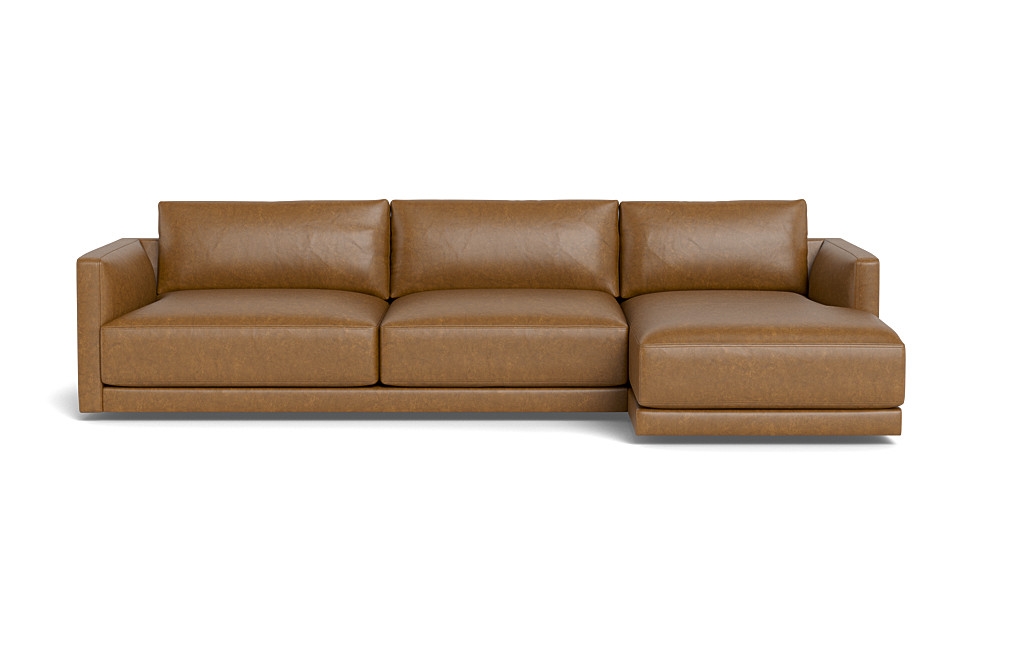 Lukas Leather 3-Seat Right Chaise Sectional - Image 0