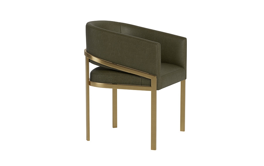 Mina Leather Metal Framed Upholstered Chair - Image 2