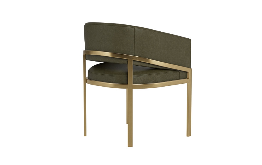 Mina Leather Metal Framed Upholstered Chair - Image 1