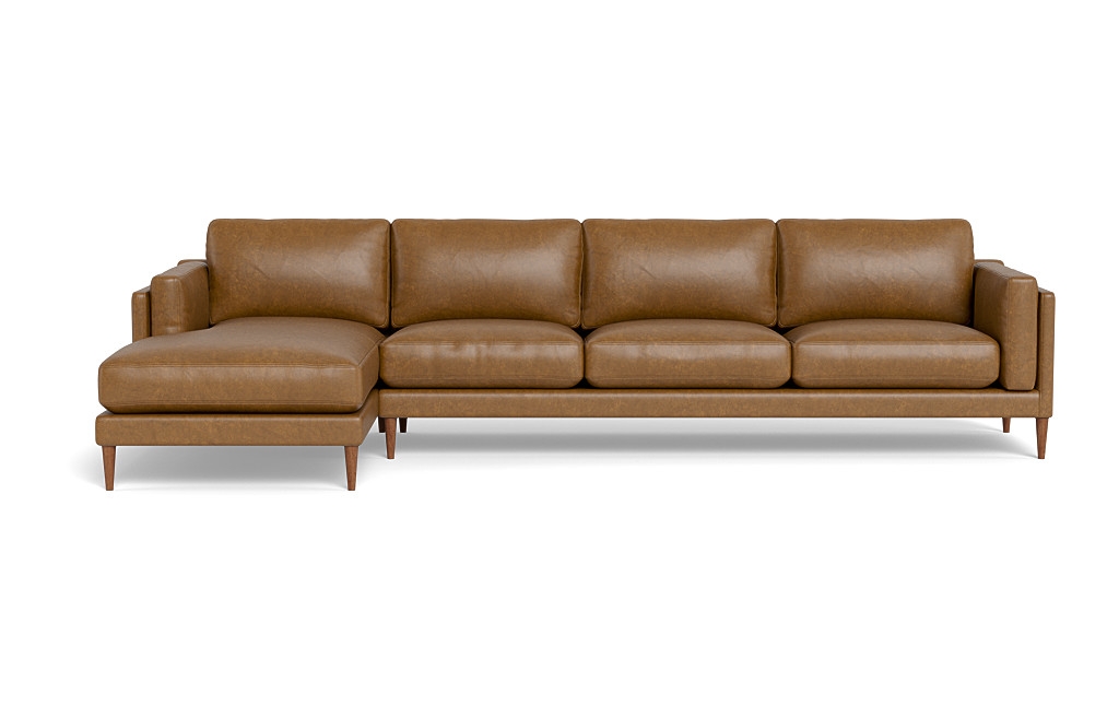 Gaby Leather 4-Seat  Chaise Sectional - Image 0