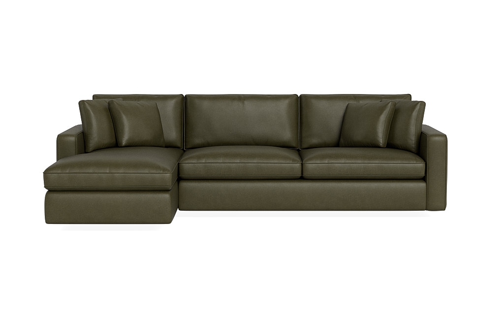 James Leather 3-Seat Left Chaise Sectional - Image 0
