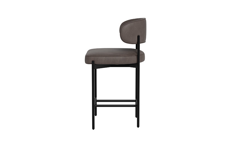 Hollis Leather Metal Framed Upholstered Counter Stool - Image 2