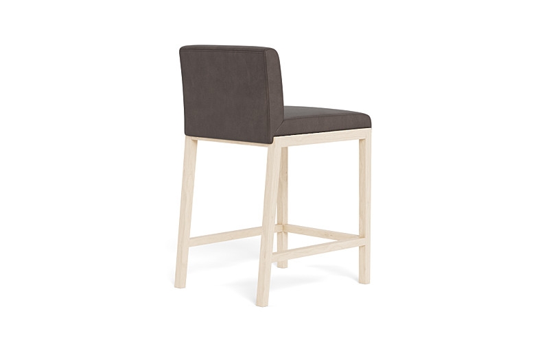 Callen Leather Wood Framed Upholstered Stool - Image 4