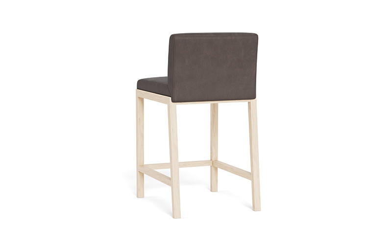 Callen Leather Wood Framed Upholstered Stool - Image 1