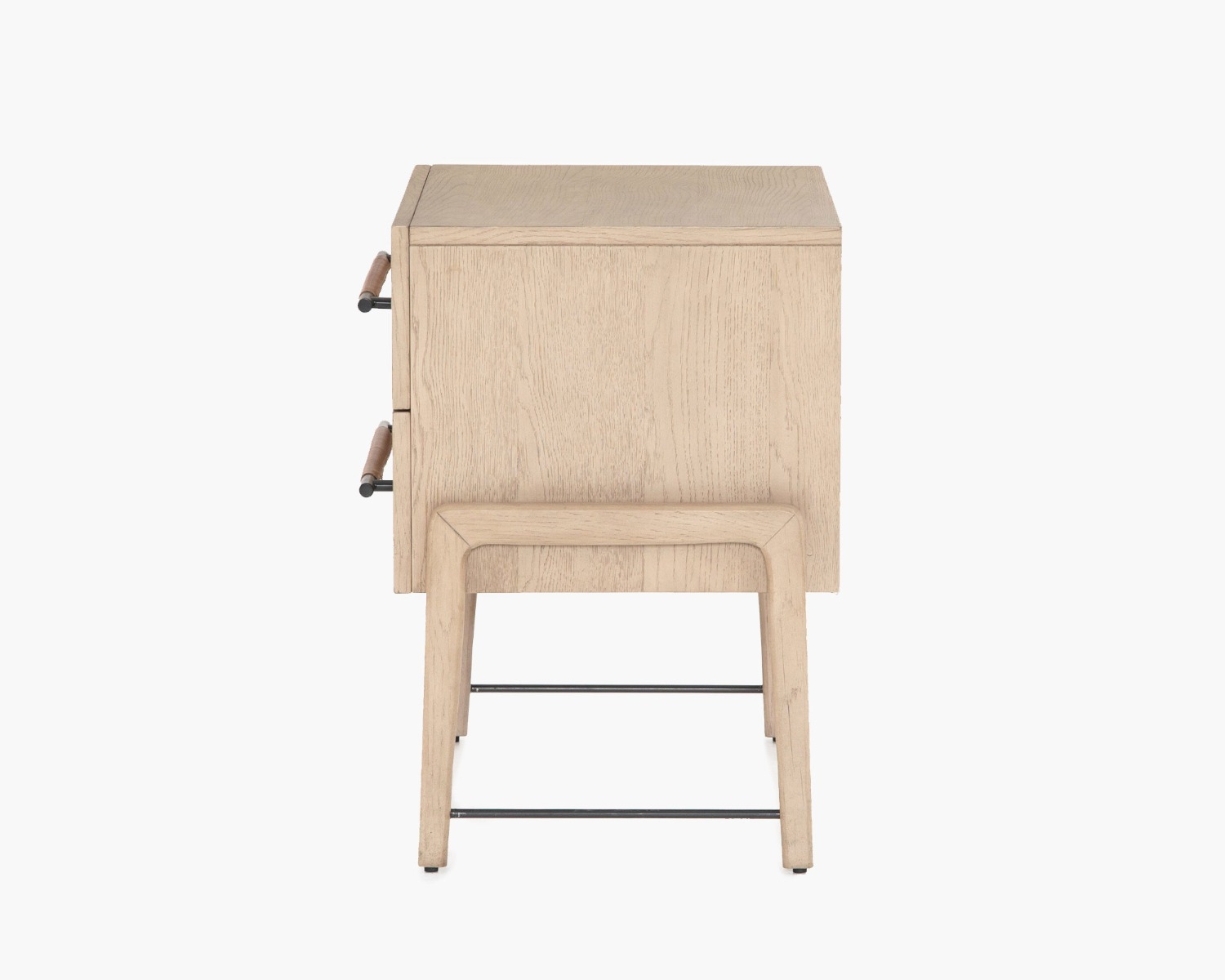 Fitzgerald Oak and Leather Nightstand - Image 1