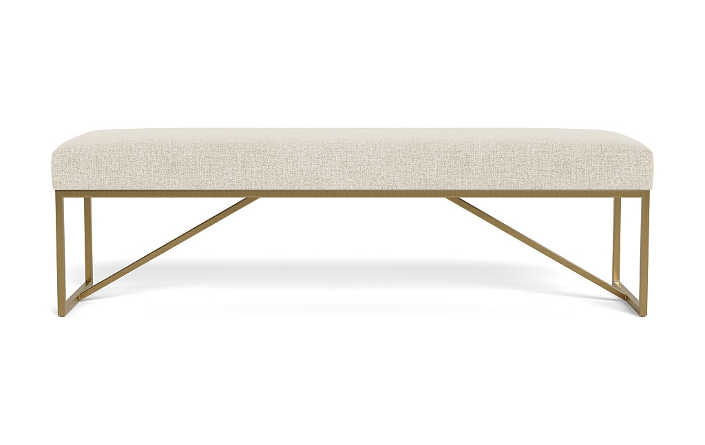 Otto Bench - Decide Later fabric - Matte Brass Otto Bench Leg - 48" - Image 2