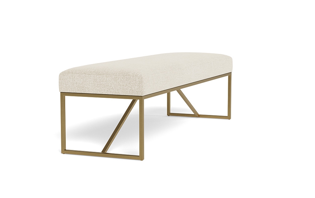 Otto Bench - Decide Later fabric - Matte Brass Otto Bench Leg - 48" - Image 3