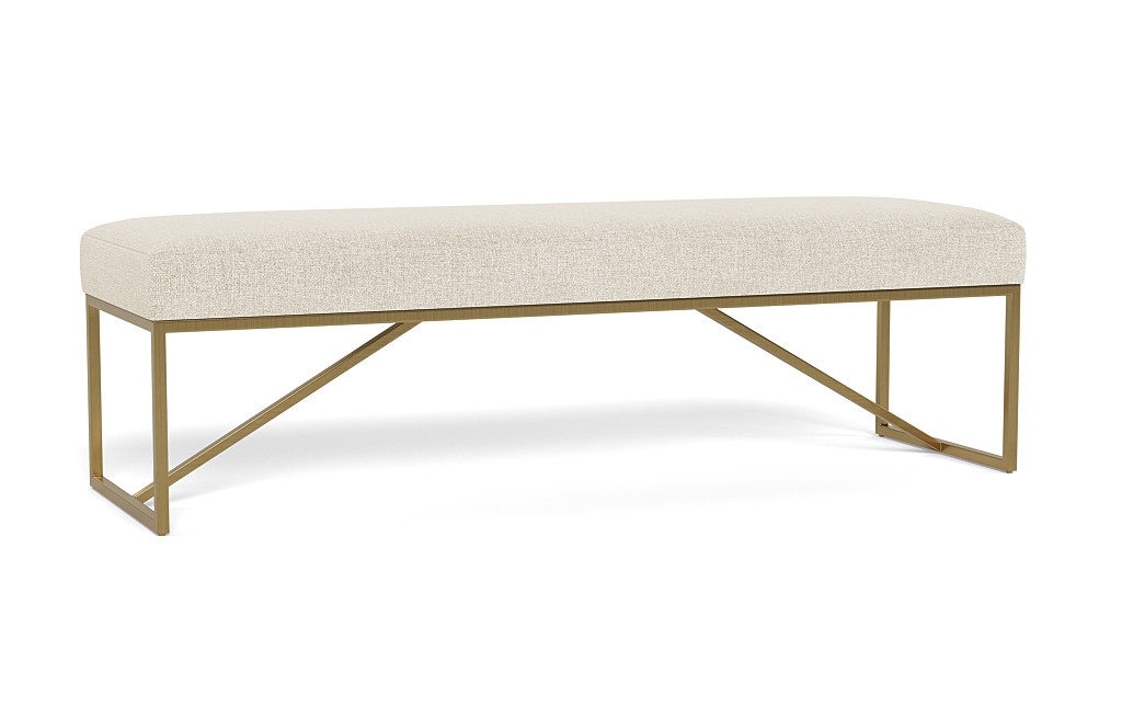 Otto Bench - Decide Later fabric - Matte Brass Otto Bench Leg - 48" - Image 5