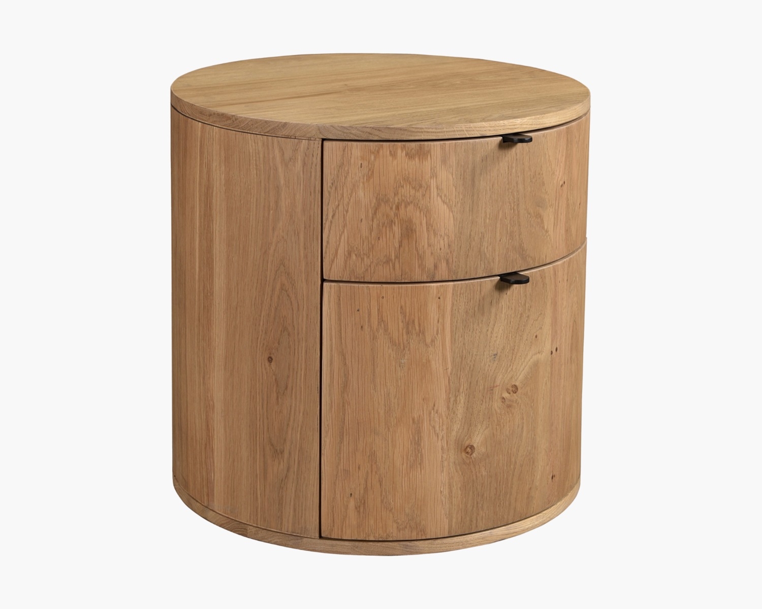Leta Two Drawer Oak Nightstand - Image 1