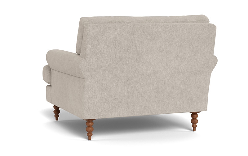 Maxwell Accent Chair - Bone - Oiled Walnut Turned Leg - 37x37" - 18" seat height - Down Alternative Fill - Image 4