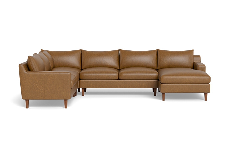 Sloan 4-Piece Leather Corner Sectional Sofa with  Chaise - Image 0