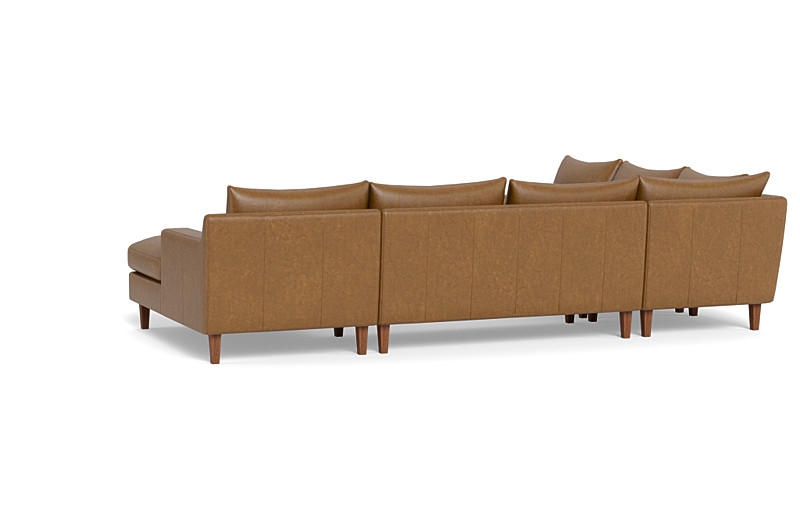 Sloan 4-Piece Leather Corner Sectional Sofa with  Chaise - Image 3