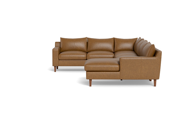 Sloan 4-Piece Leather Corner Sectional Sofa with  Chaise - Image 4
