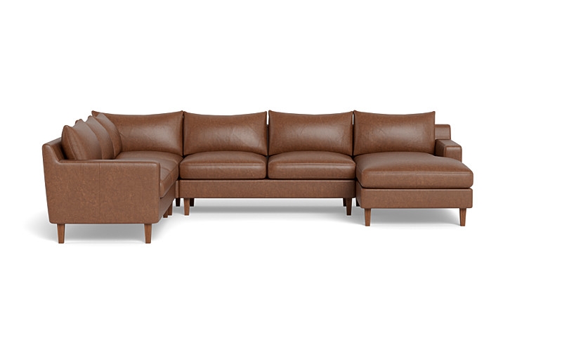 Sloan 4-Piece Leather Corner Sectional Sofa with  Chaise - Image 0