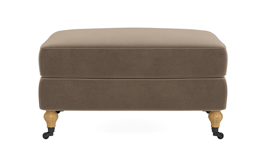 Alexander Rectangle Ottoman 44" x 24", Oak with Antique Caster Leg, Standard Fill - Image 0