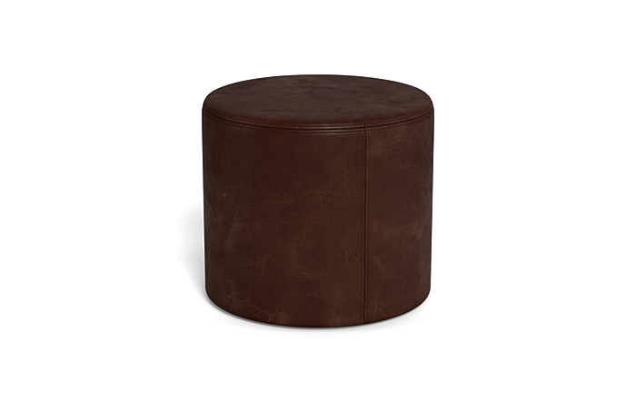 Colten Leather Round Stool Ottoman - Image 2