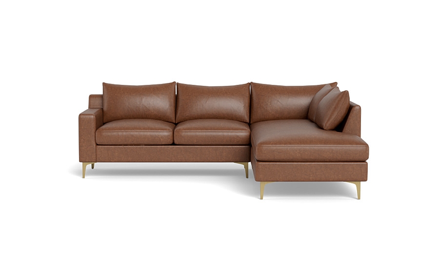 Sloan Leather 3-Seat  Bumper Sectional - Image 0