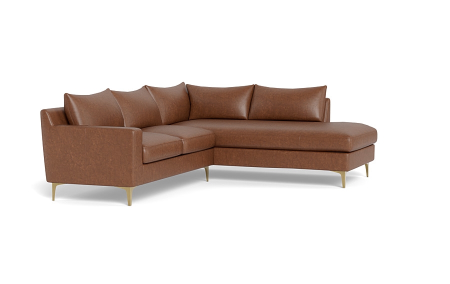 Sloan Leather 3-Seat  Bumper Sectional - Image 3