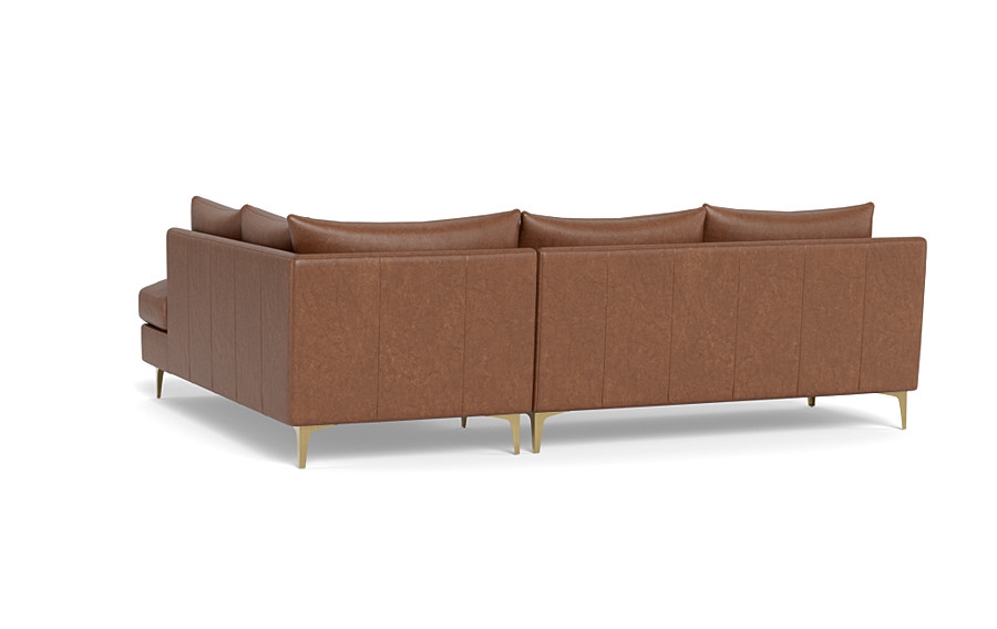 Sloan Leather 3-Seat  Bumper Sectional - Image 4