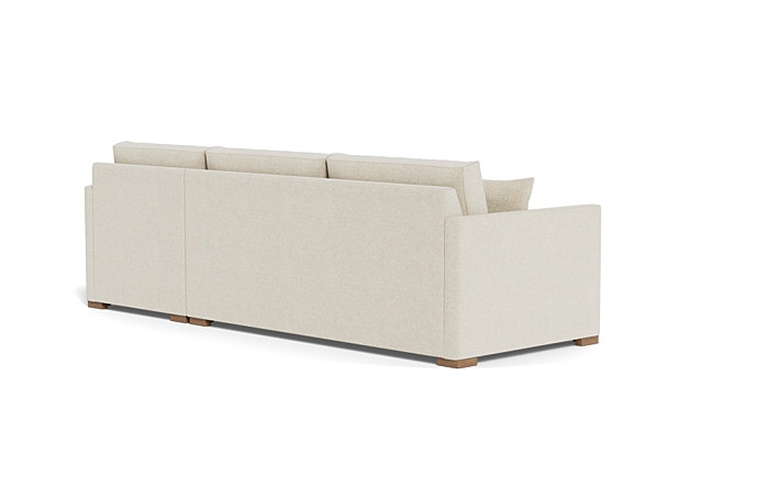 Scarlett Right Chaise Sectional | Bisque | Oak Leg | 94"x 36" | Standard Gel Plush - Image 2