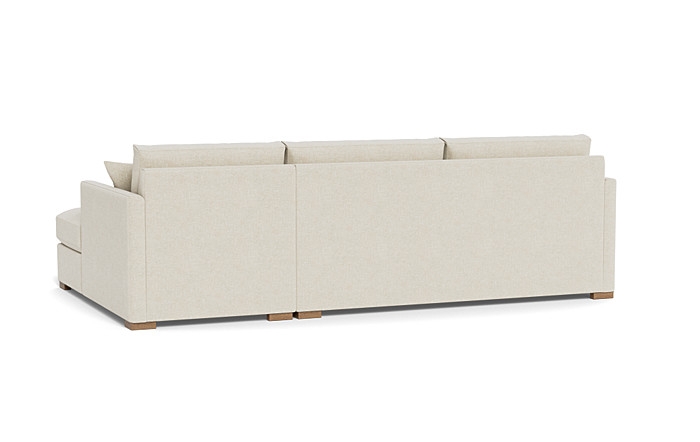 Scarlett Right Chaise Sectional | Bisque | Oak Leg | 94"x 36" | Standard Gel Plush - Image 3
