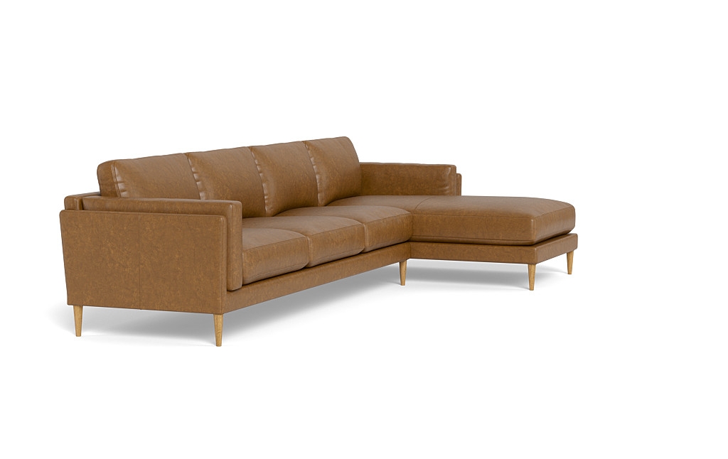 Gaby Leather 4-Seat  Chaise Sectional - Image 3