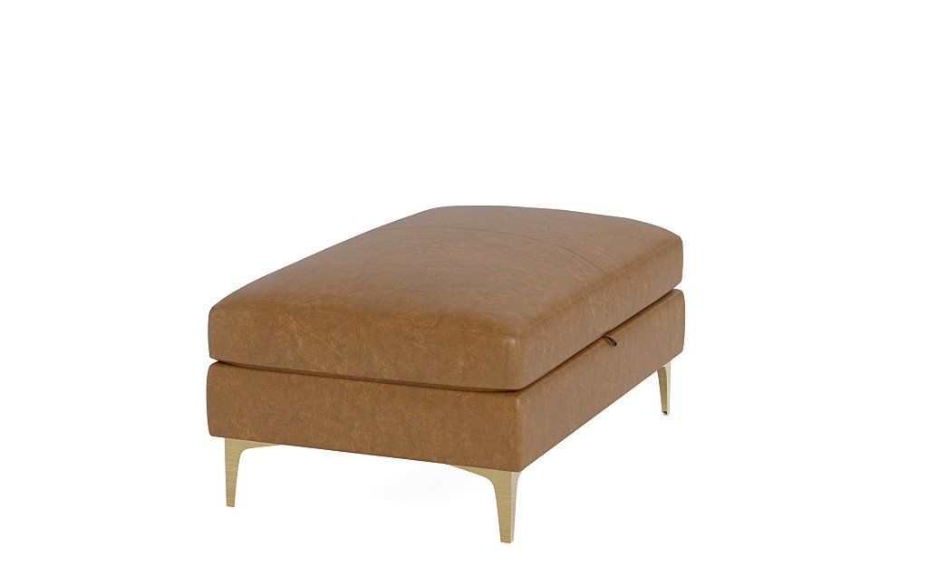 Sloan Leather Storage Ottoman* Down alternative fill - Image 2