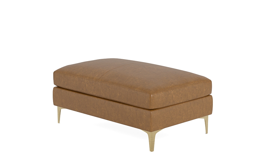 Sloan Leather Storage Ottoman* Down alternative fill - Image 1