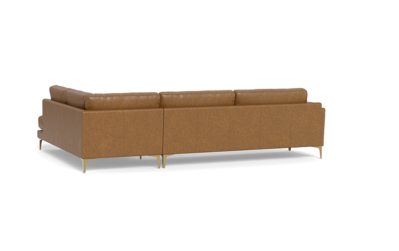Gaby Leather 3-Seat Sectional with Right Bumper - Image 4