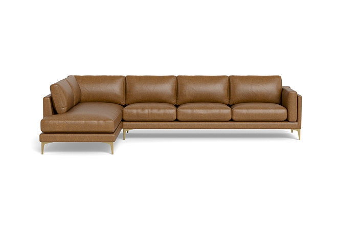 Gaby Leather 4-Seat Sectional with  Bumper - Image 0