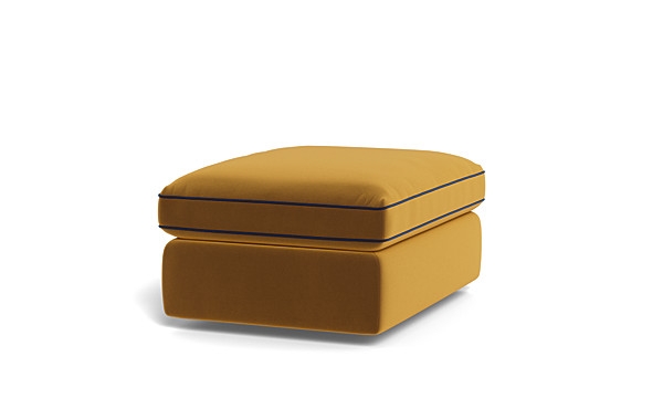 James Rectangle Ottoman with Contrast Piping and Storage Option - Image 2