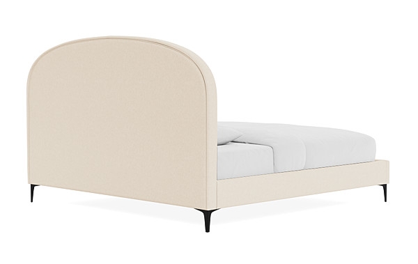 Anson Upholstered Bed - Sand Performance Basket Weave - Matte Black Leg - 55" Headboard - Image 4